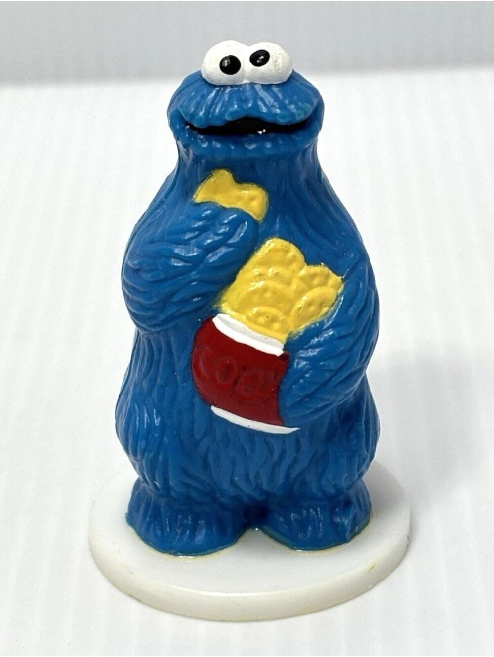 Sesame Street Cookie Monster PVC Figure Cookie Jar Miniature Cake Topper GUC